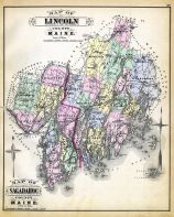 Lincoln And Sagadahoc Counties Map, Maine State Atlas 1884